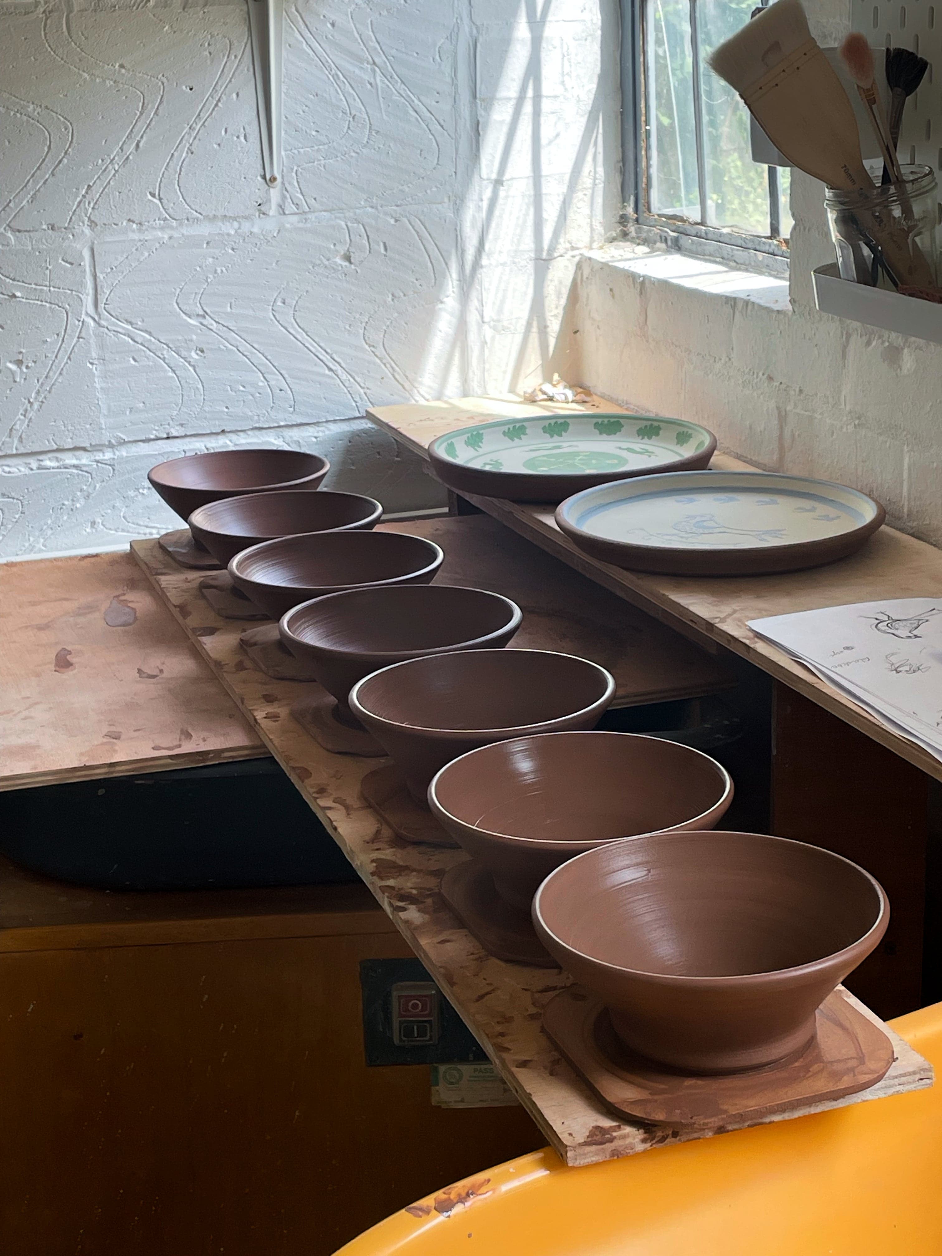 A finished collection of bowls